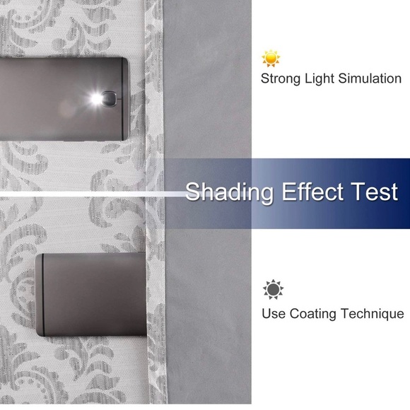 DWCN FAUX LINEN 100% blackout curtains/2 panels grey - Picture 3 of 6